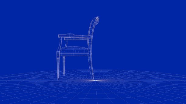 一个轮廓椅子对象的3d渲染图片下载
