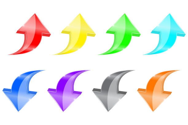 颜色的箭头。网络图标图片下载