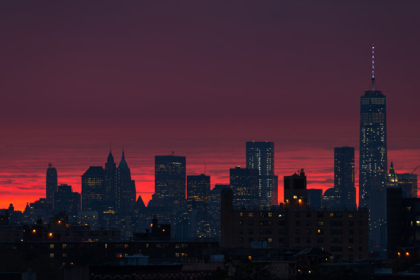 曼哈顿市中心日落图片下载
