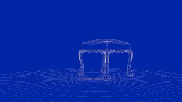 一个轮廓椅子对象的3d渲染图片下载