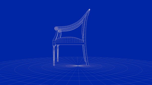 一个轮廓椅子对象的3d渲染图片下载