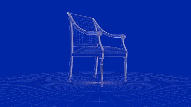 一个轮廓椅子对象的3d渲染图片下载