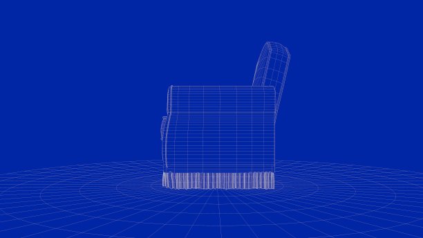 一个轮廓椅子对象的3d渲染图片下载