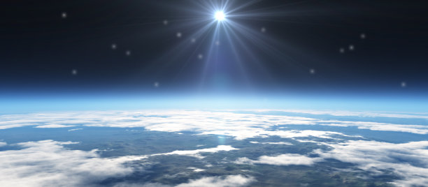 从太空中日出图片下载