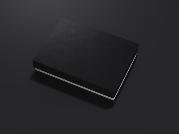 黑色礼盒。三维渲染图片下载