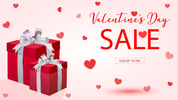 情人节销售矢量横幅图片下载