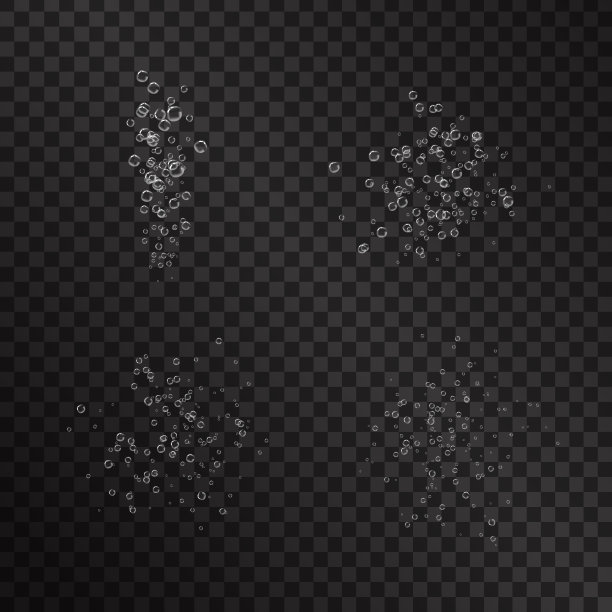 在透明的背景下的水气泡矢量现实。图片下载