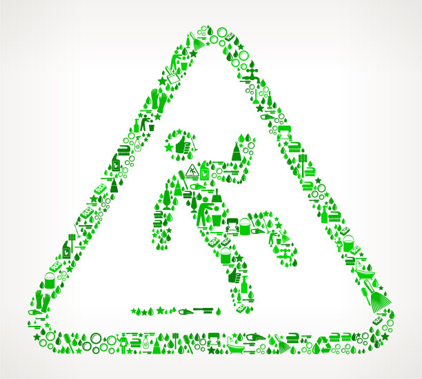 小心滑标志清洗背景图案图片下载