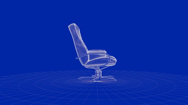 一个轮廓椅子对象的3d渲染图片下载