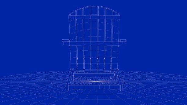 一个轮廓椅子对象的3d渲染图片下载