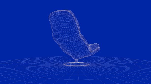 一个轮廓椅子对象的3d渲染图片下载