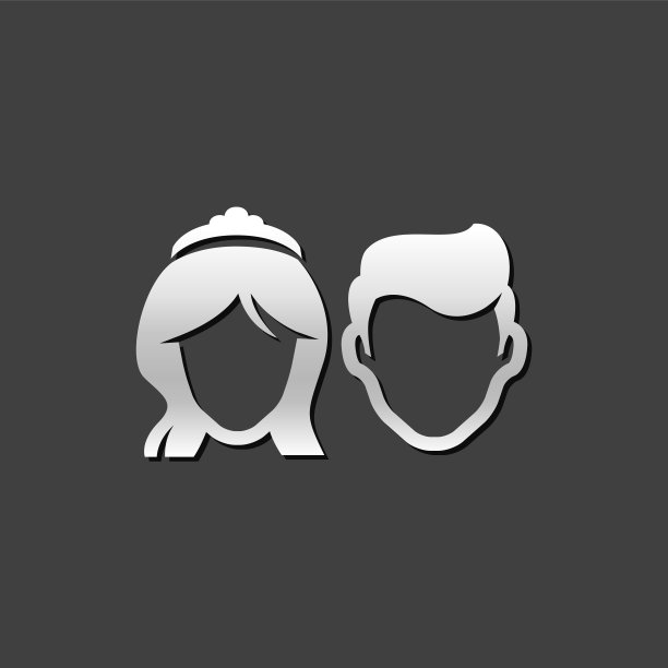 金属图标-新娘和新郎图片下载