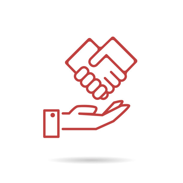 心形红色图标线矢量，爱的象征情人节图片下载