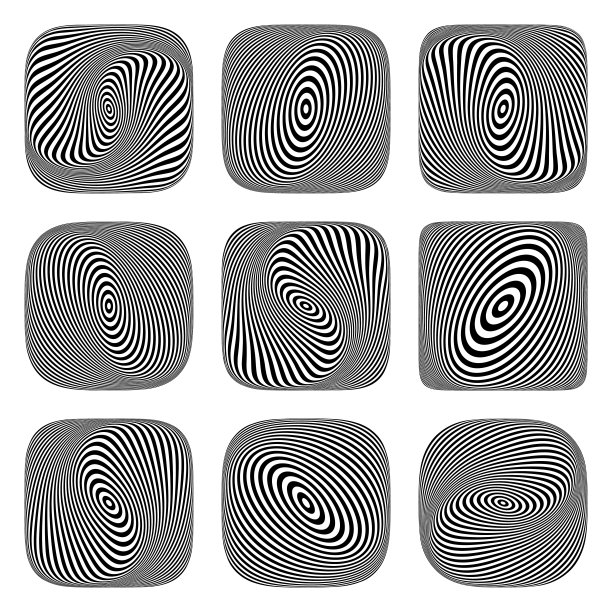 漩涡和扭转错觉。3D op美术设计元素。图片下载