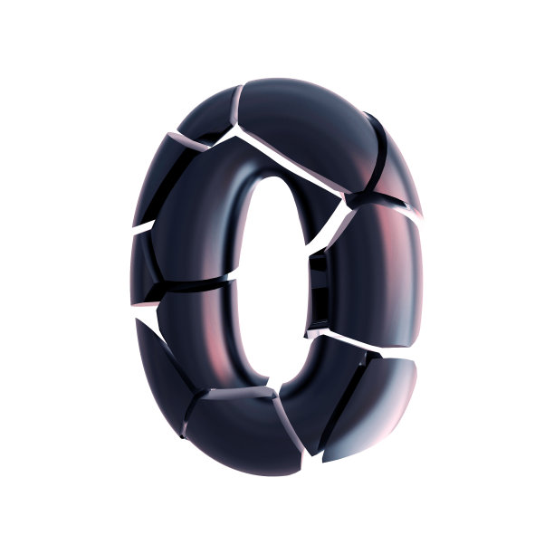 数字0。抽象分形裂纹字体图片下载