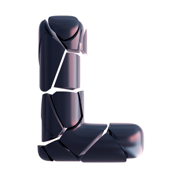 字母l抽象分形裂纹字体图片下载