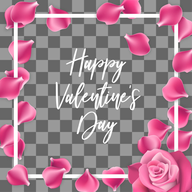 玫瑰花瓣情人节快乐的背景图片下载