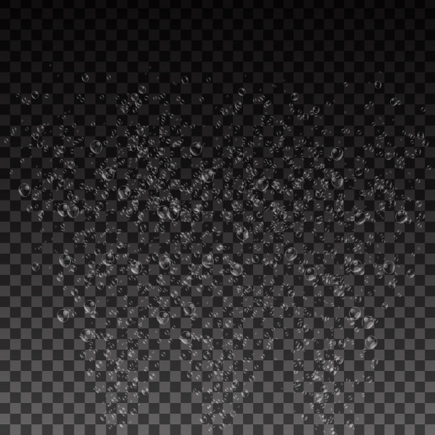 在透明的背景下的水气泡矢量现实。图片下载