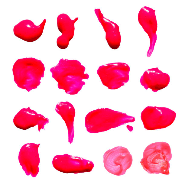 一组化妆品纹理笔触孤立在白色。矢量油画纹理。颜色。图片下载