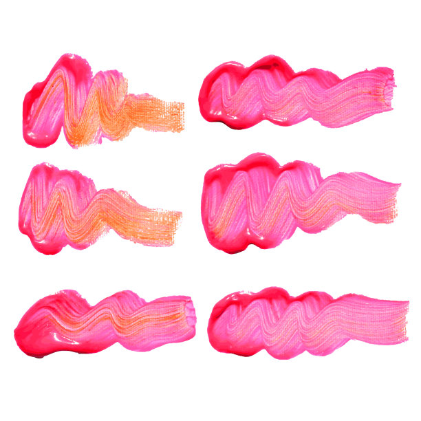 一套化妆品纹理圆形污点孤立的白色。矢量油画纹理。颜色。图片下载