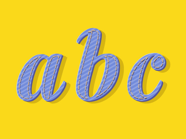 向量的现代风格化字体和字母表图片下载