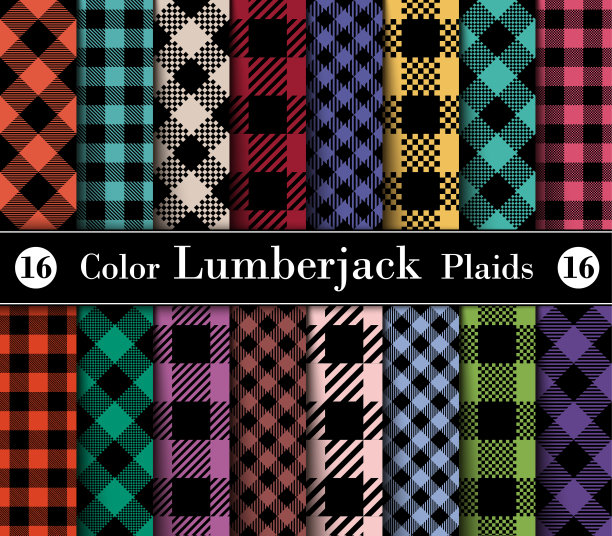 设置伐木工格子图案在不同的颜色。图片下载