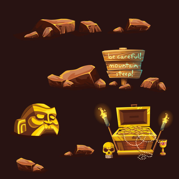 一套矢量卡通不同的元素图片下载