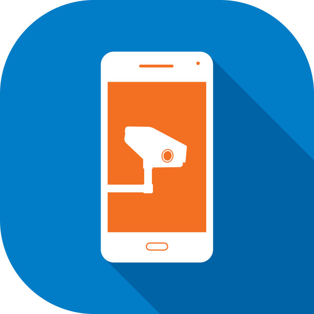 白色安全摄像头智能手机图标图片下载