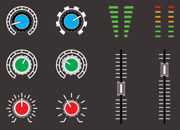 音量控制矢量设置为黑色背景图片下载