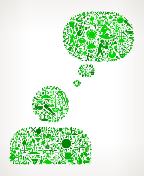 思考头园和造园背景模式图片下载