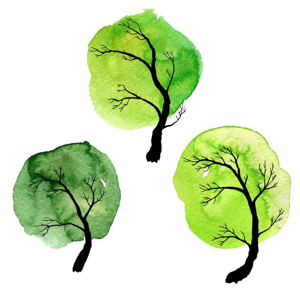 落叶树的向量集图片下载