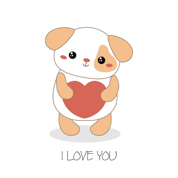 可爱狗的插画图片下载