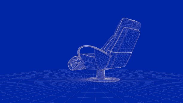 一个轮廓椅子对象的3d渲染图片下载