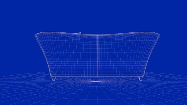 一个轮廓椅子对象的3d渲染图片下载