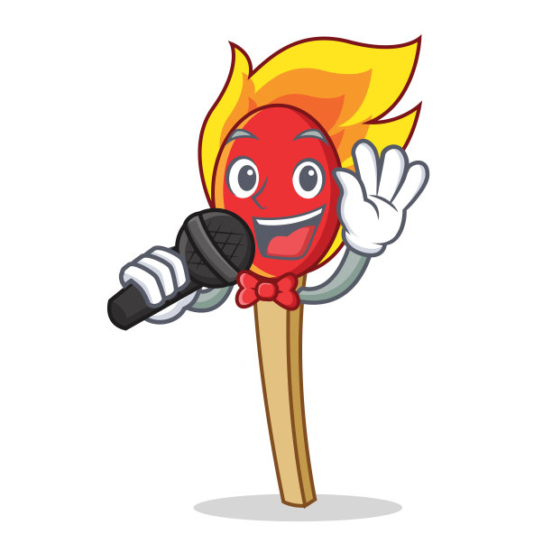 唱歌火柴棍吉祥物卡通图片下载