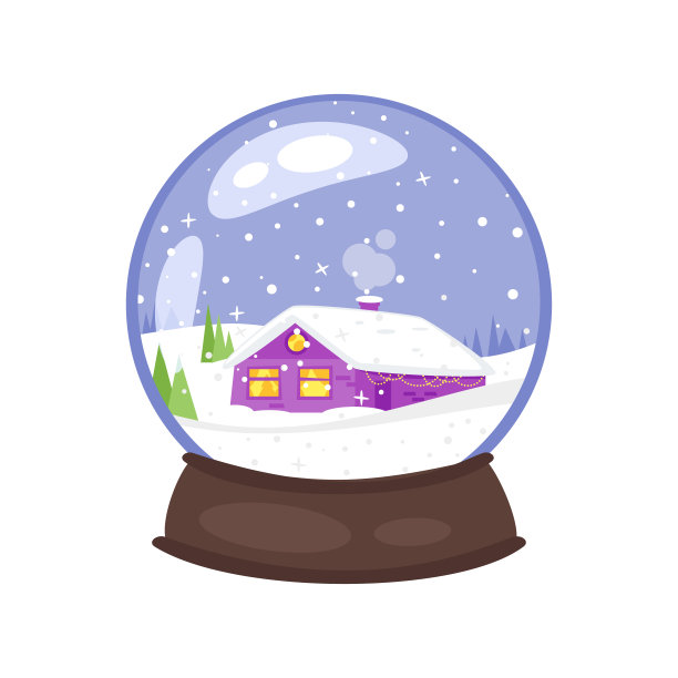 雪花玻璃球插图图片下载