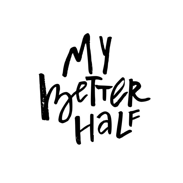 我的另一半——情人节快乐卡片，白色字体。问候，祝贺，乔迁海报，邀请，照片覆盖的模板。矢量图图片下载