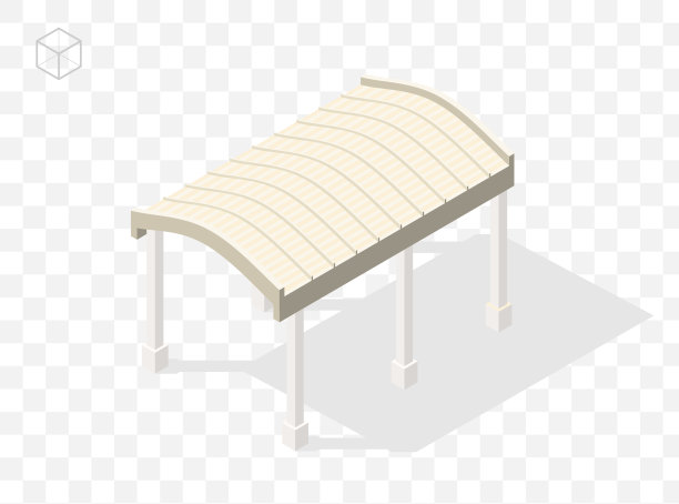 等距高品质城市元素45度阴影透明背景。绿廊图片下载