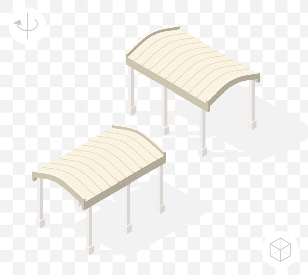 等距高品质城市元素45度阴影透明背景。绿廊图片下载