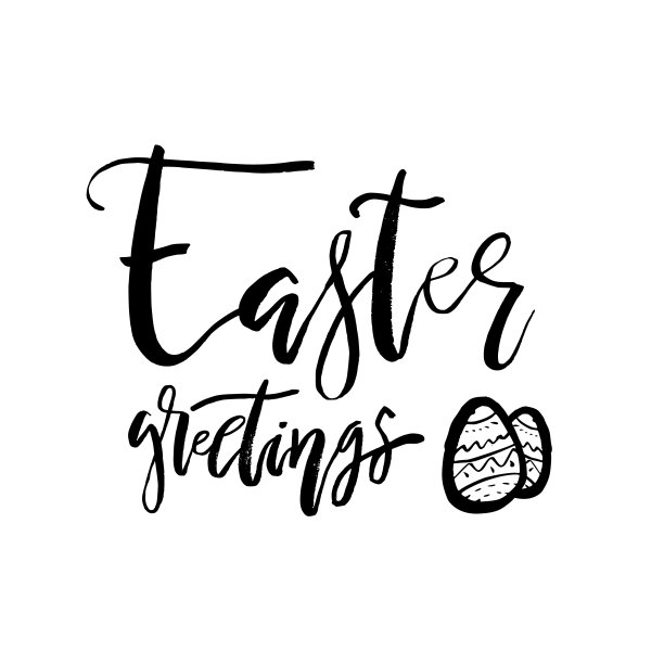 复活节快乐问候卡与书法文字。矢量模板，适用于祝贺、印刷品、邀请函和照片叠加。节日海报手写设计图片下载