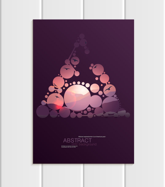 矢量宣传册A5或A4格式抽象圈和山景观设计元素企业风格图片下载