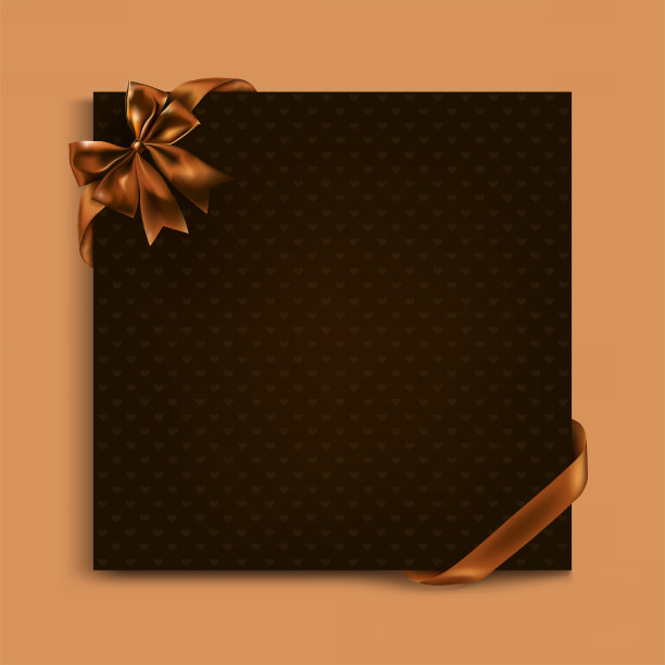 情人节贺卡的棕色背景与心，矢量和插图。图片下载