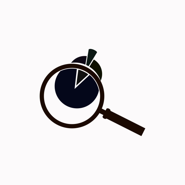 饼图和放大镜矢量图标。图片下载