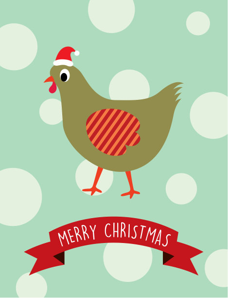 可爱的鸡圣诞节问候图片下载