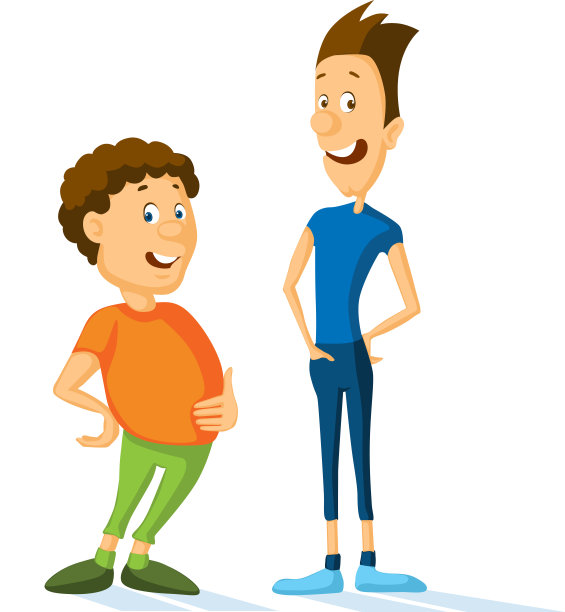 卡通胖瘦运动男矢量插画 - 扁平设计图片下载