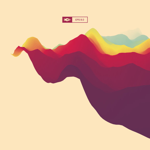 三维波浪背景。动态效果。抽象的矢量图。设计模板。现代模式。图片下载