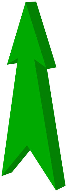 绿色箭头指向- 3D插图图片下载