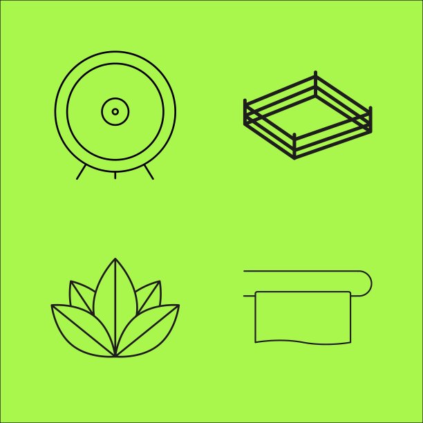 运动和健康线性轮廓矢量图标集图片下载