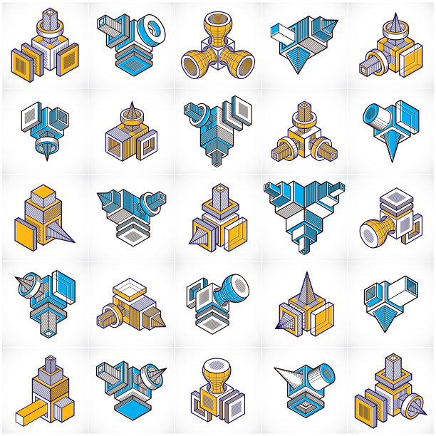 向量抽象形状集合。图片下载