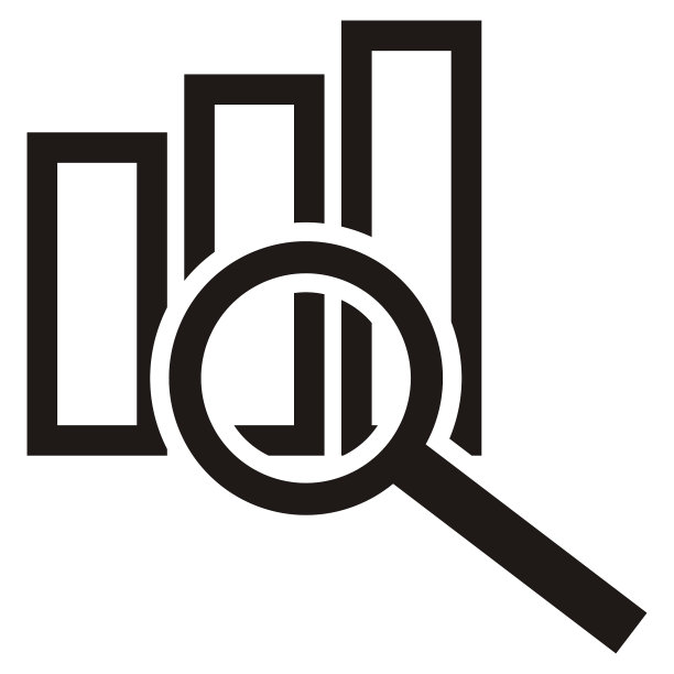 分析，放大镜和图形，矢量图标图片下载